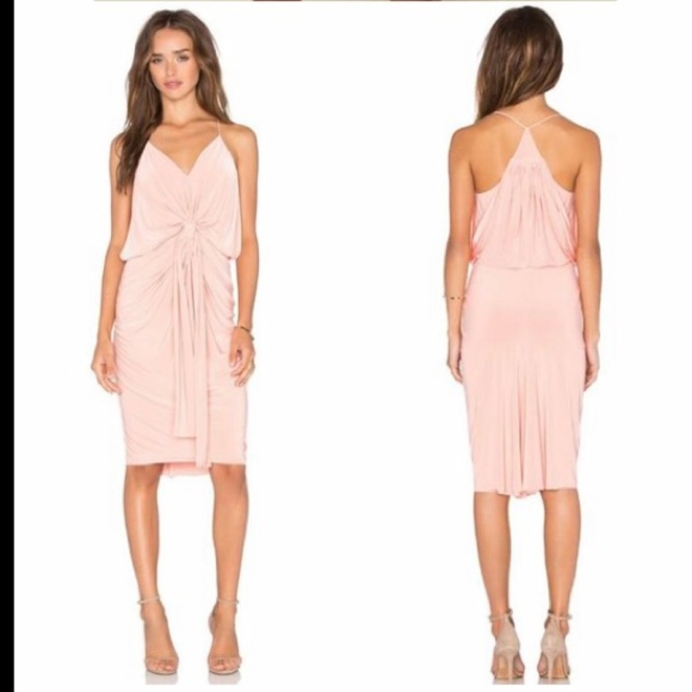 Misa Los Angeles Pink Draped Dress